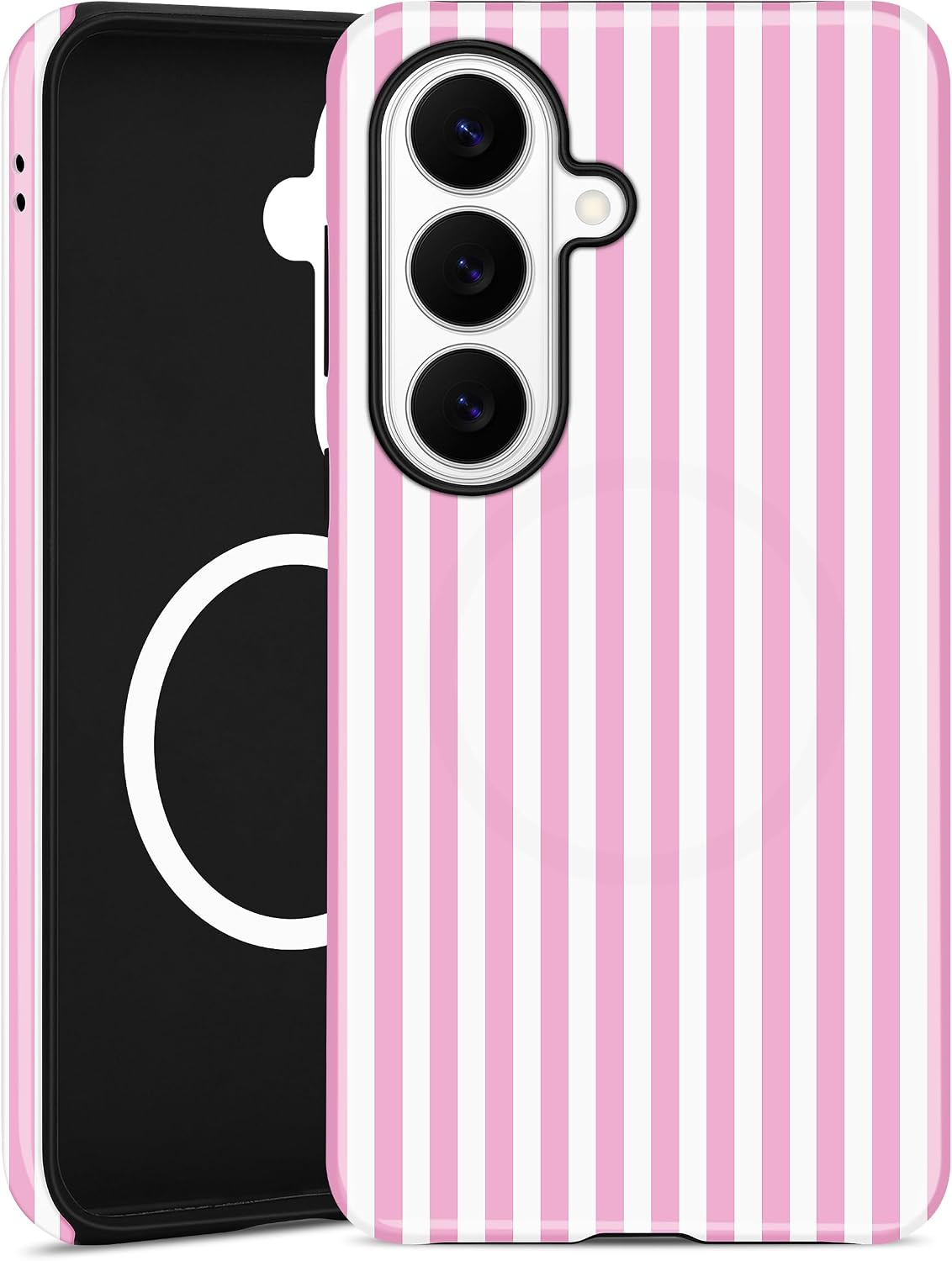 Magnetic Striped Phone Case for Samsung Galaxy S26 Plus, Pink