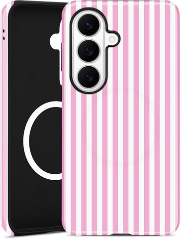 Magnetic Striped Phone Case for Samsung Galaxy S26 Plus, Pink