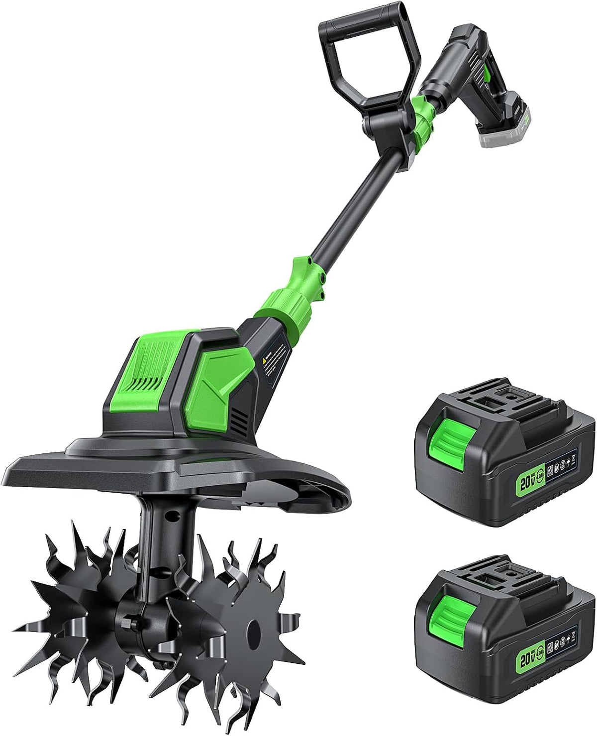 Etoolab 20V Cordless Electric Tiller, 9 in Width, 6.6 in Depth Rototiller