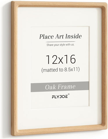 Picture Frame, USA-Sourced Hardwood Photo Frame, White Oak, 12x16