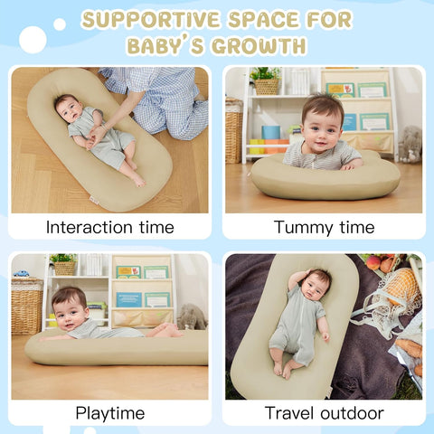 Baby Lounger for Newborn 0-24 Months Soft Cotton Infants Support Cushion