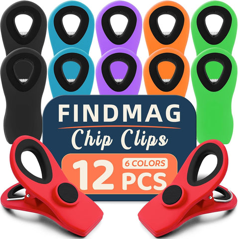 Chip Clips, Bag Clips for Food Storage, 12 Pack Multicolor