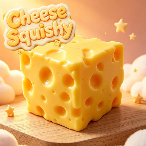 Cheese Squishy Stress Relief Original Sensory Food Squishy Stress Relief Fidget Toy Stress Balls for Adults (Yellow-2PCS)