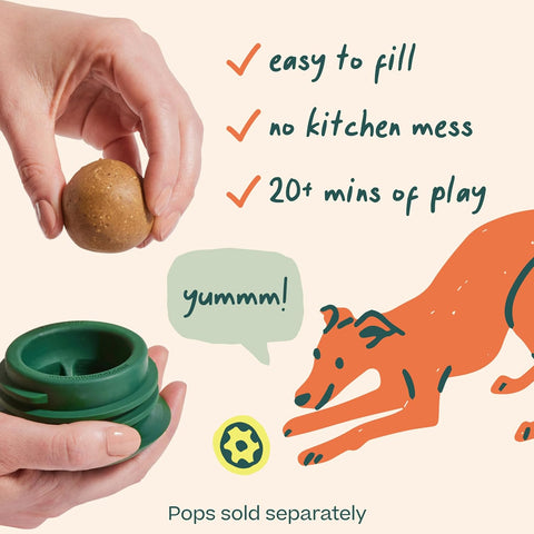 WOOF Pupsicle Interactive Dog Ball Toy for Dogs 25-75 lbs - Green