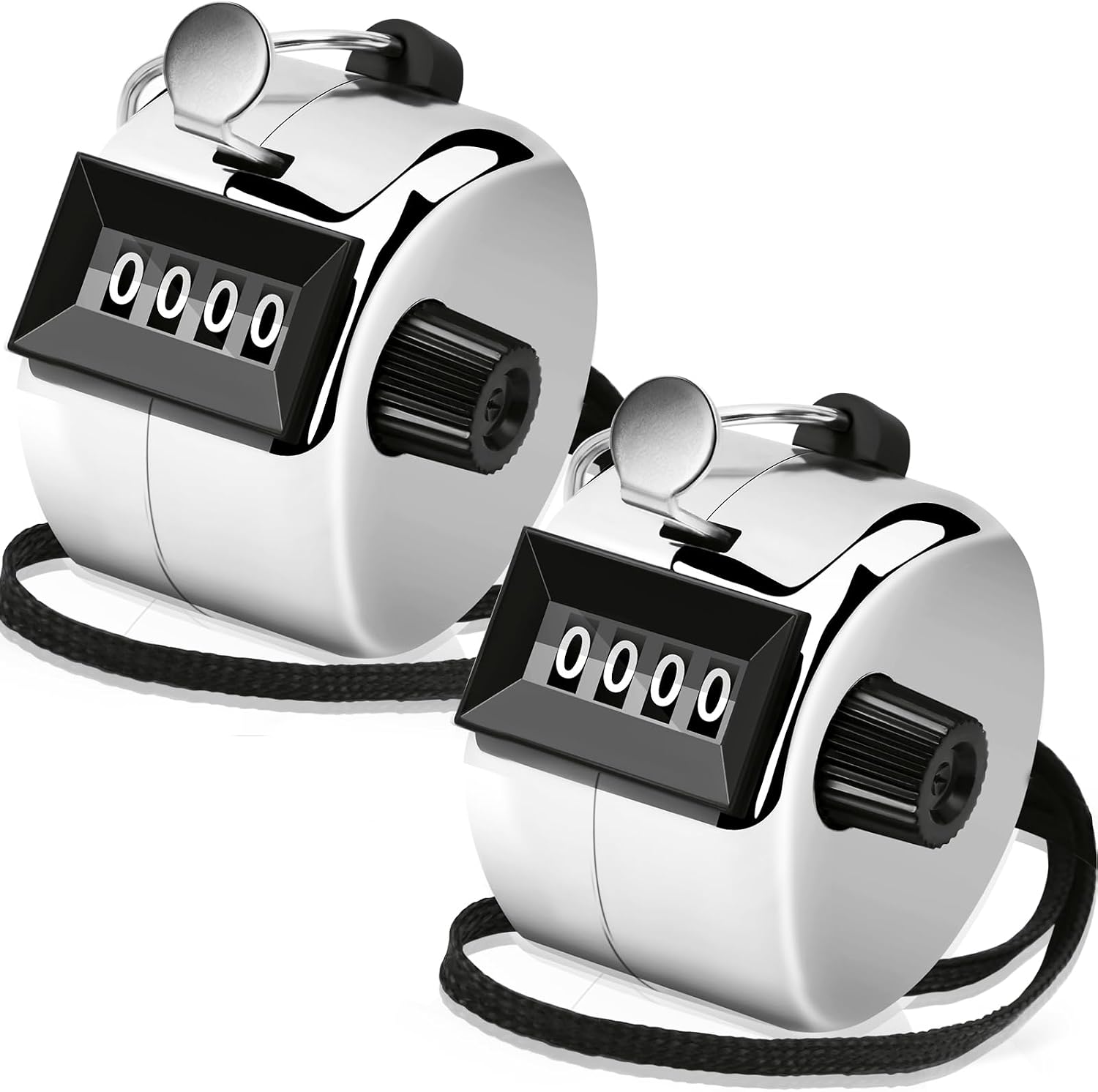 Decymis 2 Pack Clicker Counter, Metal Hand Tally Counter Clicker, Silver