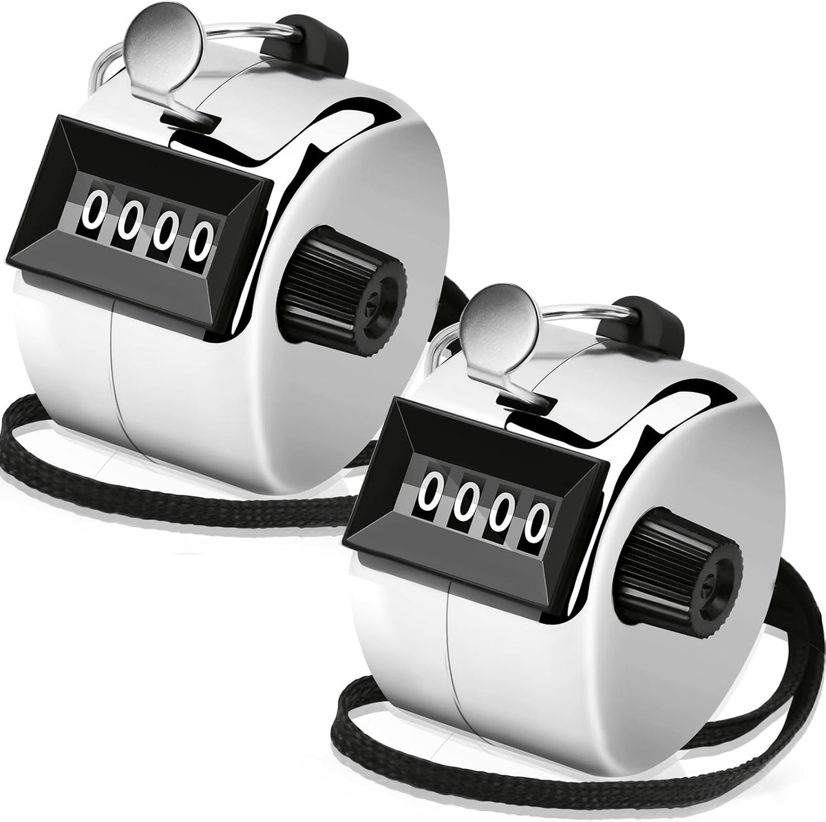 Decymis 2 Pack Clicker Counter, Metal Hand Tally Counter Clicker, Silver