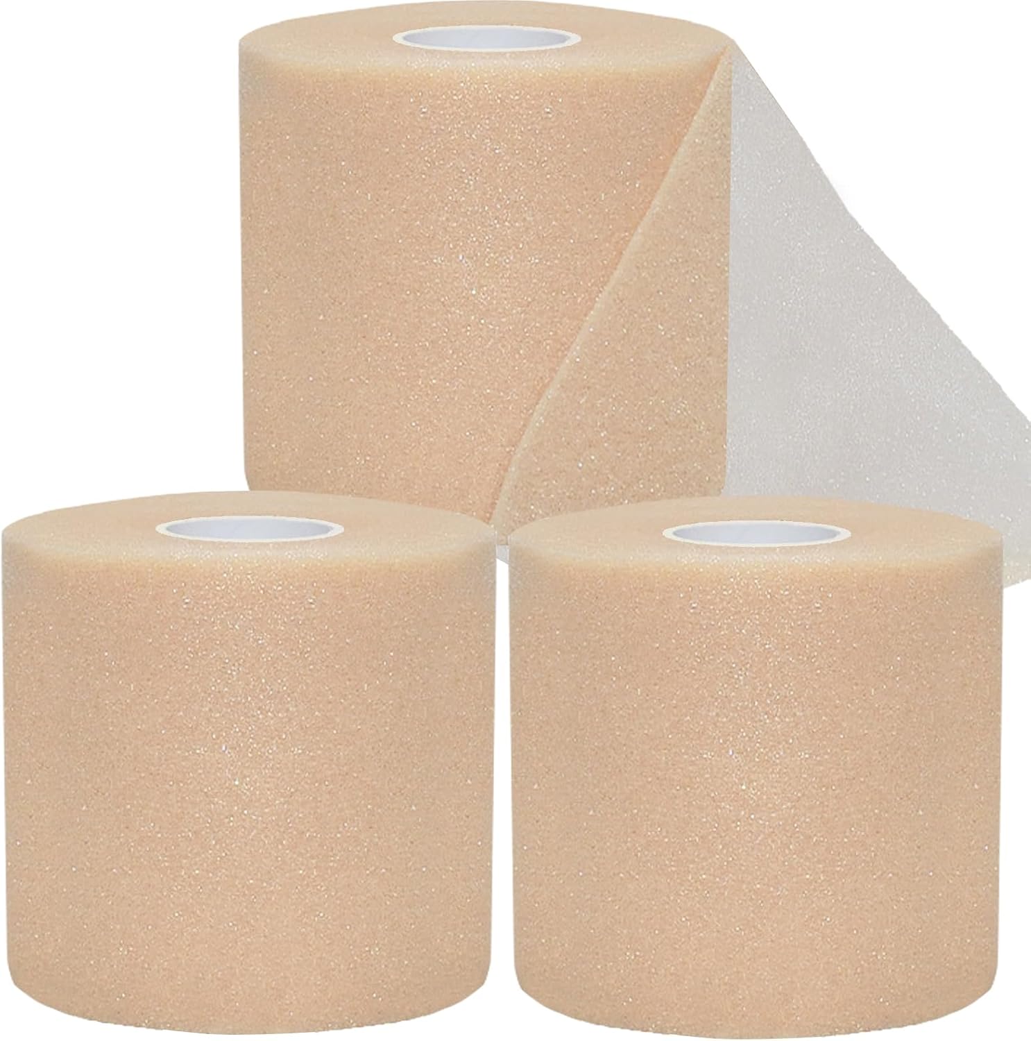 ADMITRY Pre Wrap Tape Athletic,3 Rolls X 22 Yards Beige Prewrap