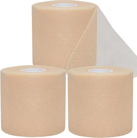 ADMITRY Pre Wrap Tape Athletic,3 Rolls X 22 Yards Beige Prewrap