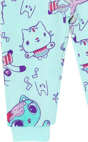 Dreamworks Gabby's Dollhouse Pandy Paws Cakey Cat MerCat Girls Fleece Zip Up Coverall Toddler to Little Kid