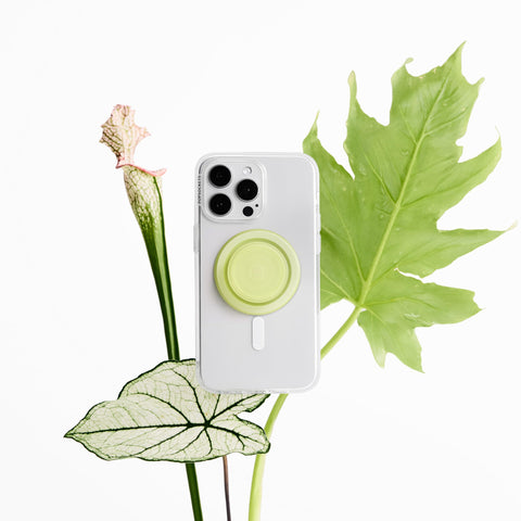 PopSockets Phone Grip Compatible with MagSafe, Phone Holder, Wireless Charging Compatible, Into The Woods - GITD Chartreuly
