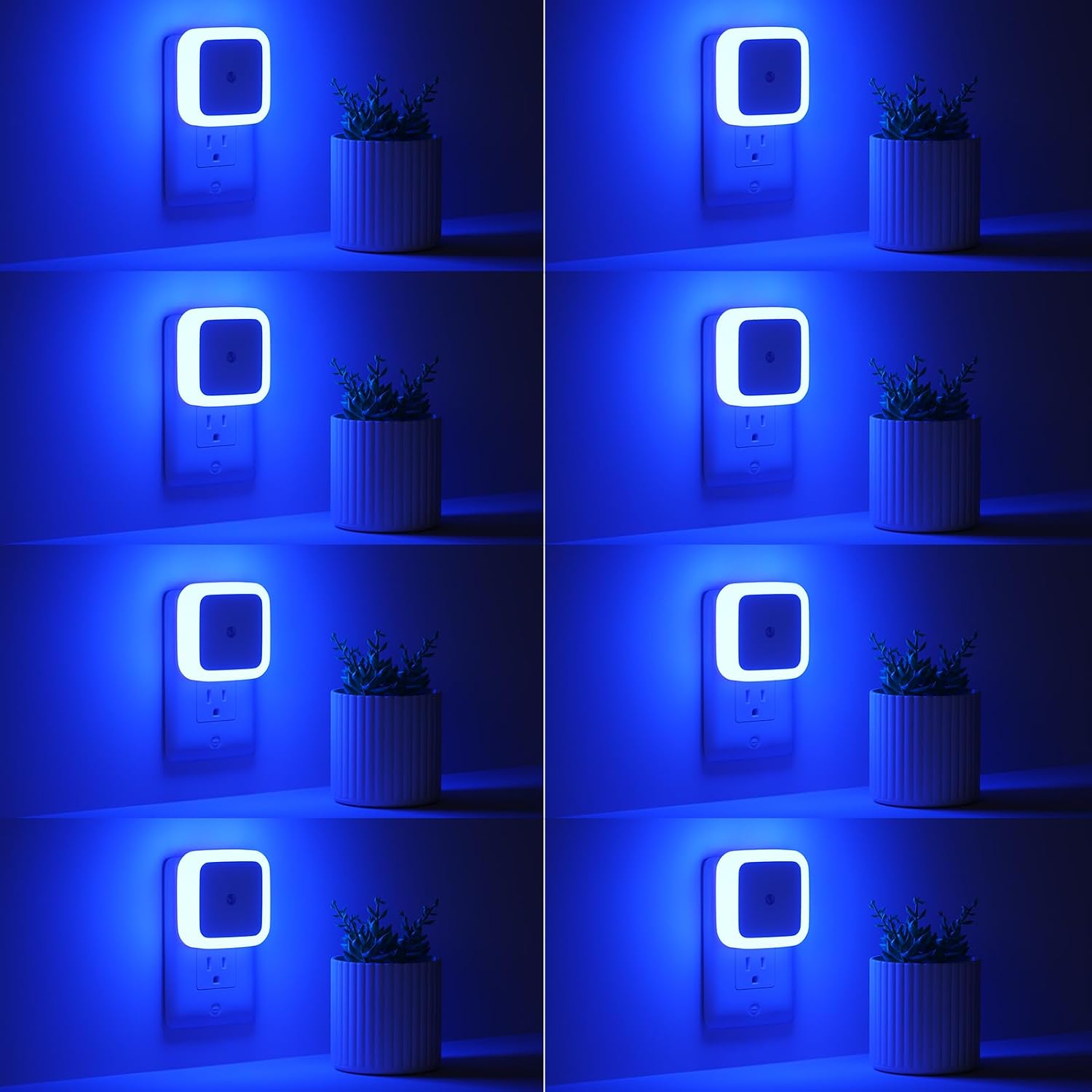 Sujeet Night Light, Night Lights Plug into Wall 8-Pack, Nightlight Plug in Night Light, Dusk to Dawn Night Lamp Led (Blue)