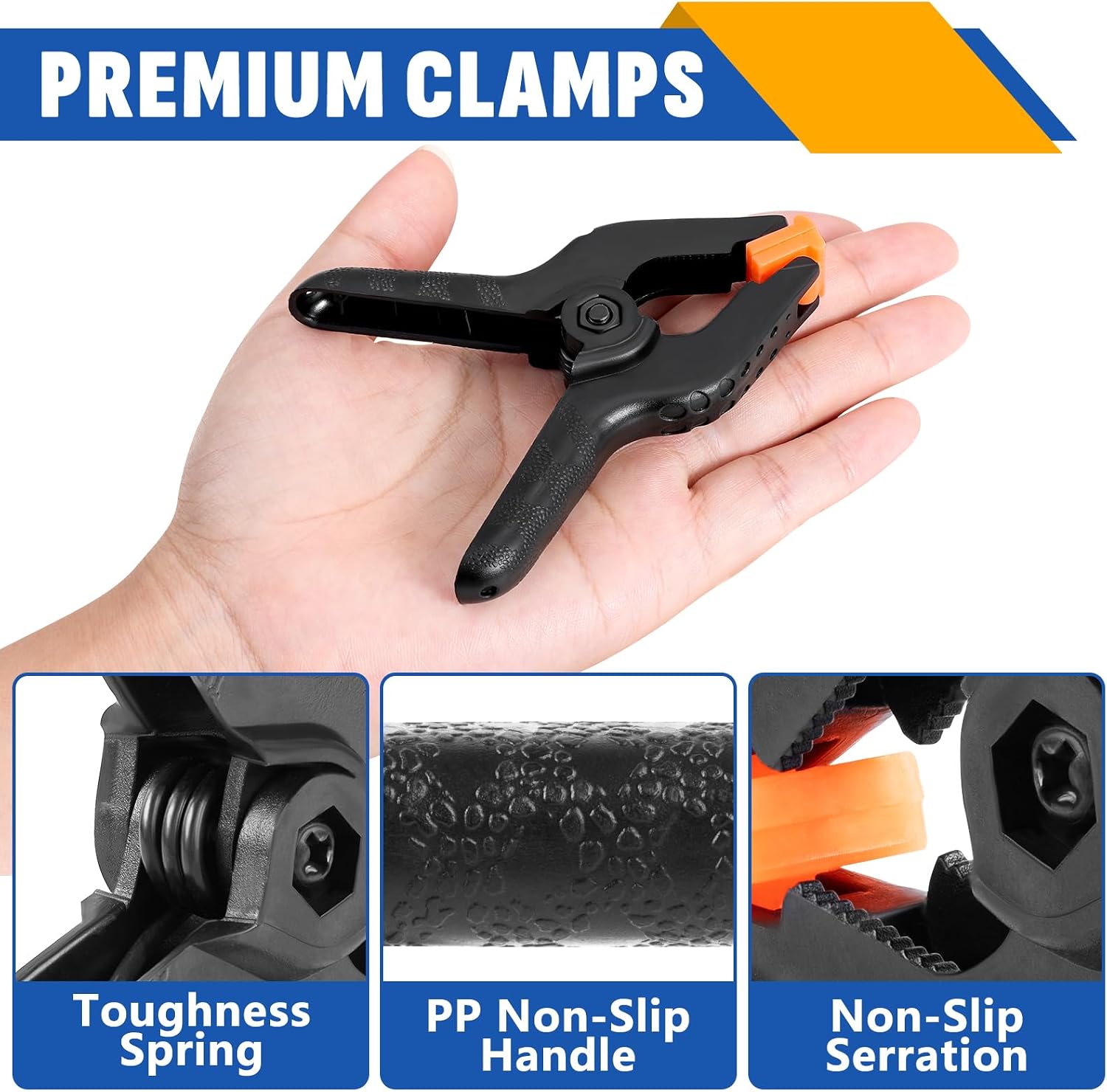 24 Pack 3.5 inch Plastic Spring Clamps, Backdrop Clips