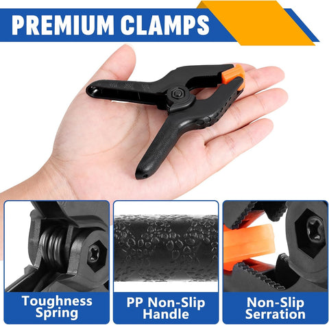 24 Pack 3.5 inch Plastic Spring Clamps, Backdrop Clips