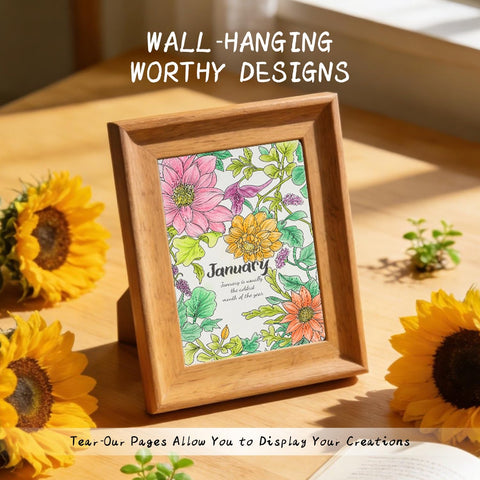 Women's Coloring Book 30 Pages Plant Pattern Coloring Books for Adults to Relax and Relieve Anxiety, Gift for Mother's Day, Birthdays, Christmas, Anniversaries