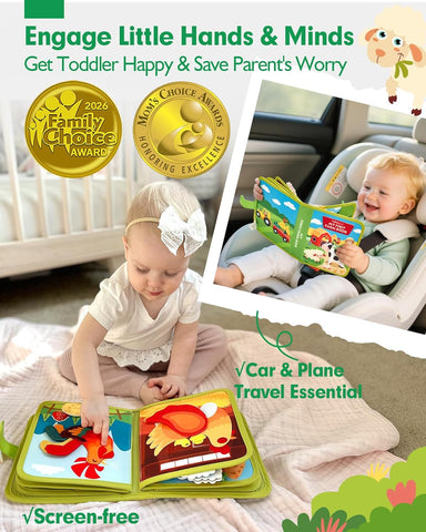 hahaland Busy Book for Toddlers 1-3 - Montessori Toys 1 Year Old Busy Board