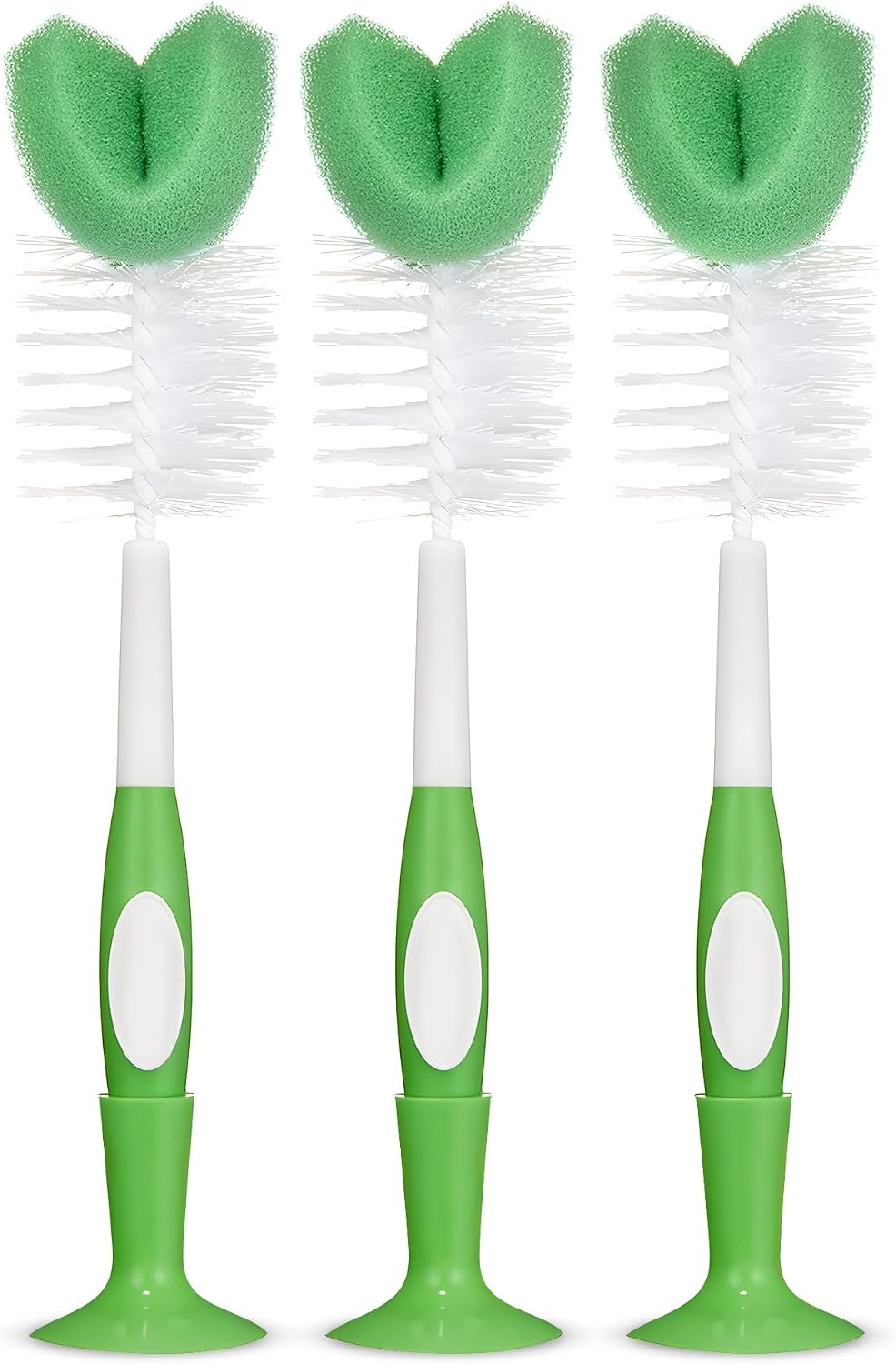Amazon Basics Bottle Brush (Pack of 3), White (Previously Mama Bear)