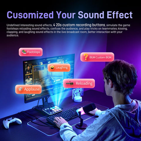 MAONO Gaming Audio Mixer, Audio Interface with Pro-preamp, RGB, Bluetooth, 48V Phantom Power for Live Streaming, Podcasting, Content Create, Gaming MaonoCaster G1 NEO (BLACK)