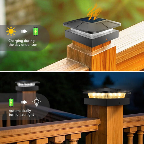 Peasur 16 Packs 4x4 Solar Post Cap Lights Outdoor with 3 Modes