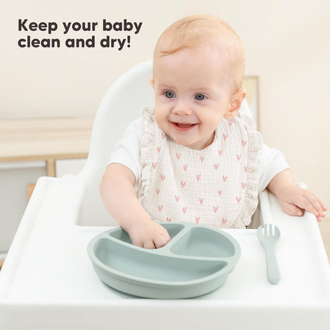 Bearmoss 8 Pack Muslin Baby Bibs for Drooling and Teething, Bibs for Girls