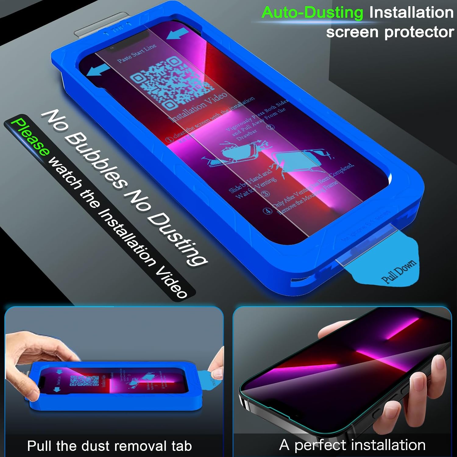IMBZBK 3+3 Pack for iPhone 13 Pro Screen Protector, 9H+ Tempered Glass