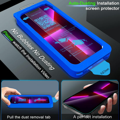 IMBZBK 3+3 Pack for iPhone 13 Pro Screen Protector, 9H+ Tempered Glass