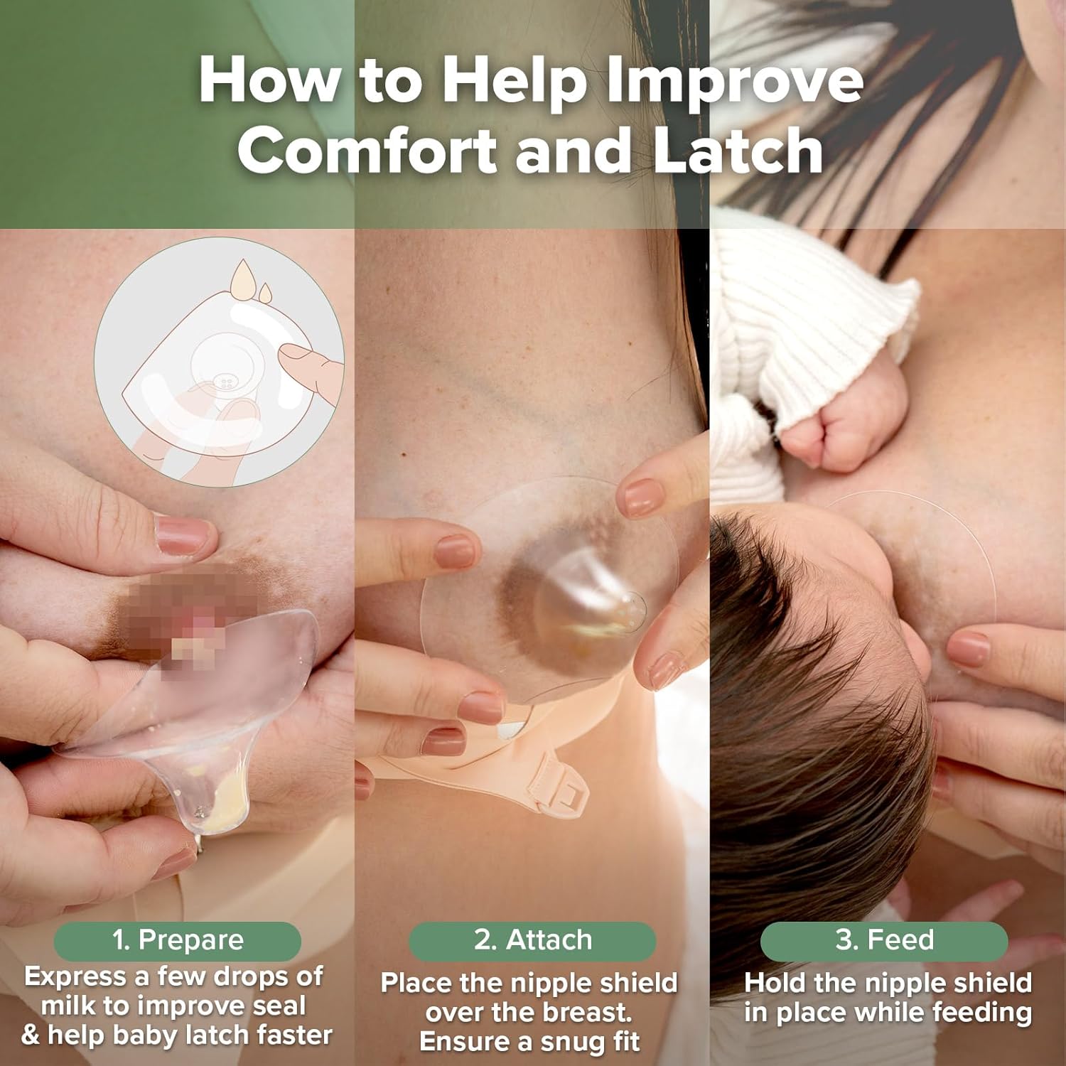 haakaa Nippleshield Silicone Nipple Shields for Breastfeeding with Carry Case Ultra-Thin Super-Soft (18mm, 2pk)
