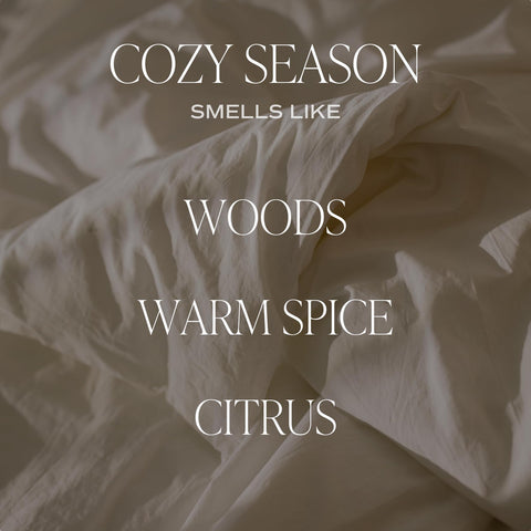 Sweet Water Decor Cozy Season Soy Candles - Fall Candles with Woods, Warm Spice, and Citrus Scent for Home Decor - Soy Candle with 40 Hours Burn Time - 9Oz Black Lid Amber Jar Candles Fall Scents