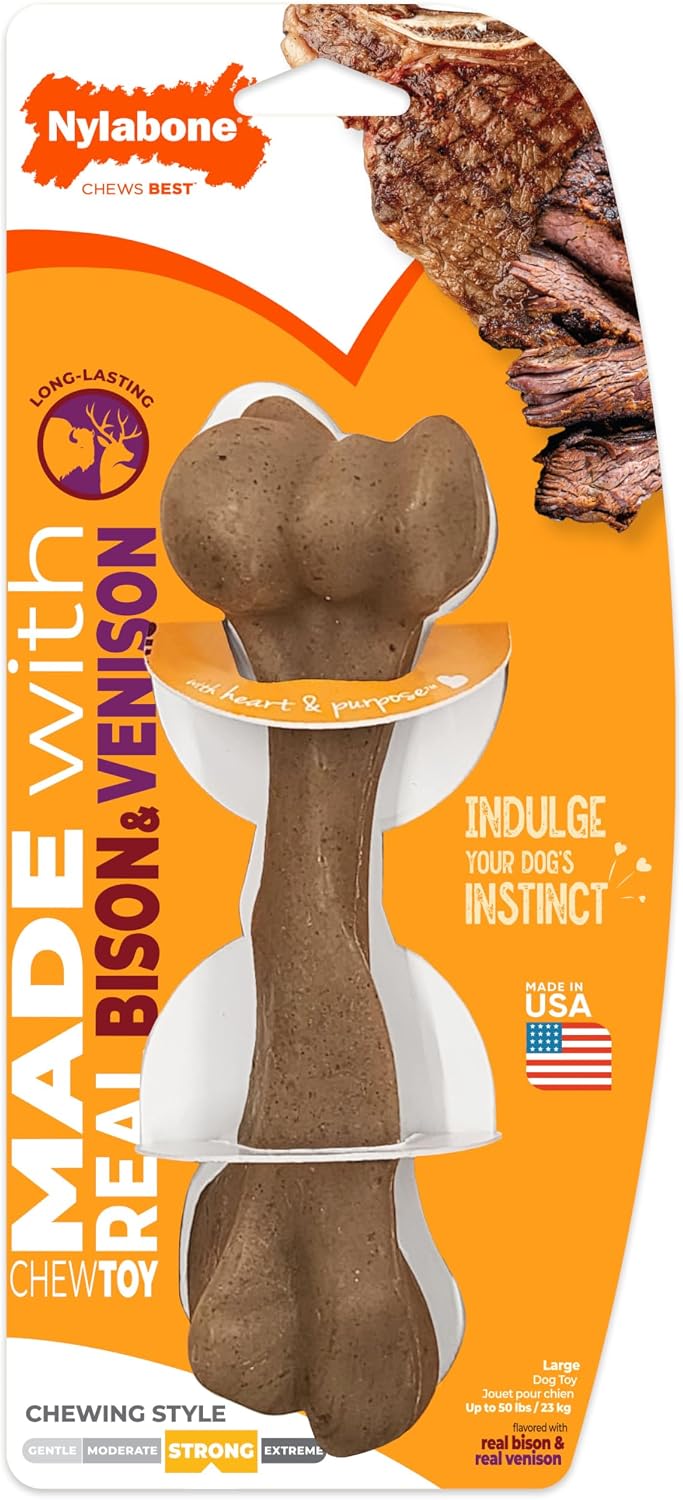 Nylabone Strong Chew Femur Bone Dog Toy, Dog Bone for Aggressive Chewers