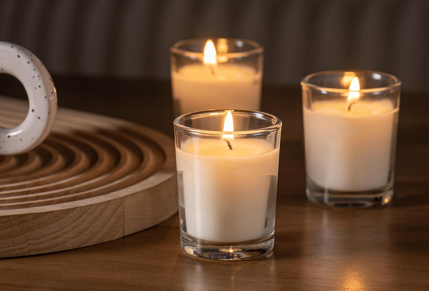 Housecret 72 Pack Warm White Unscented Clear Glass Filled Votive Candles. Hand Poured Wax Candle Ideal Gifts for Aromatherapy Spa Weddings Birthdays Holidays Party