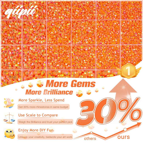 qiipii Neon Orange AB Resin Rhinestones w B7000 Jewelry Glue for Bedazzling Crafting SS6-SS30 Orange Red Flatback Jelly Stones Diamonds Gems Charms for Nails Face Eyes Makeup Tumblers Bottles Crafts