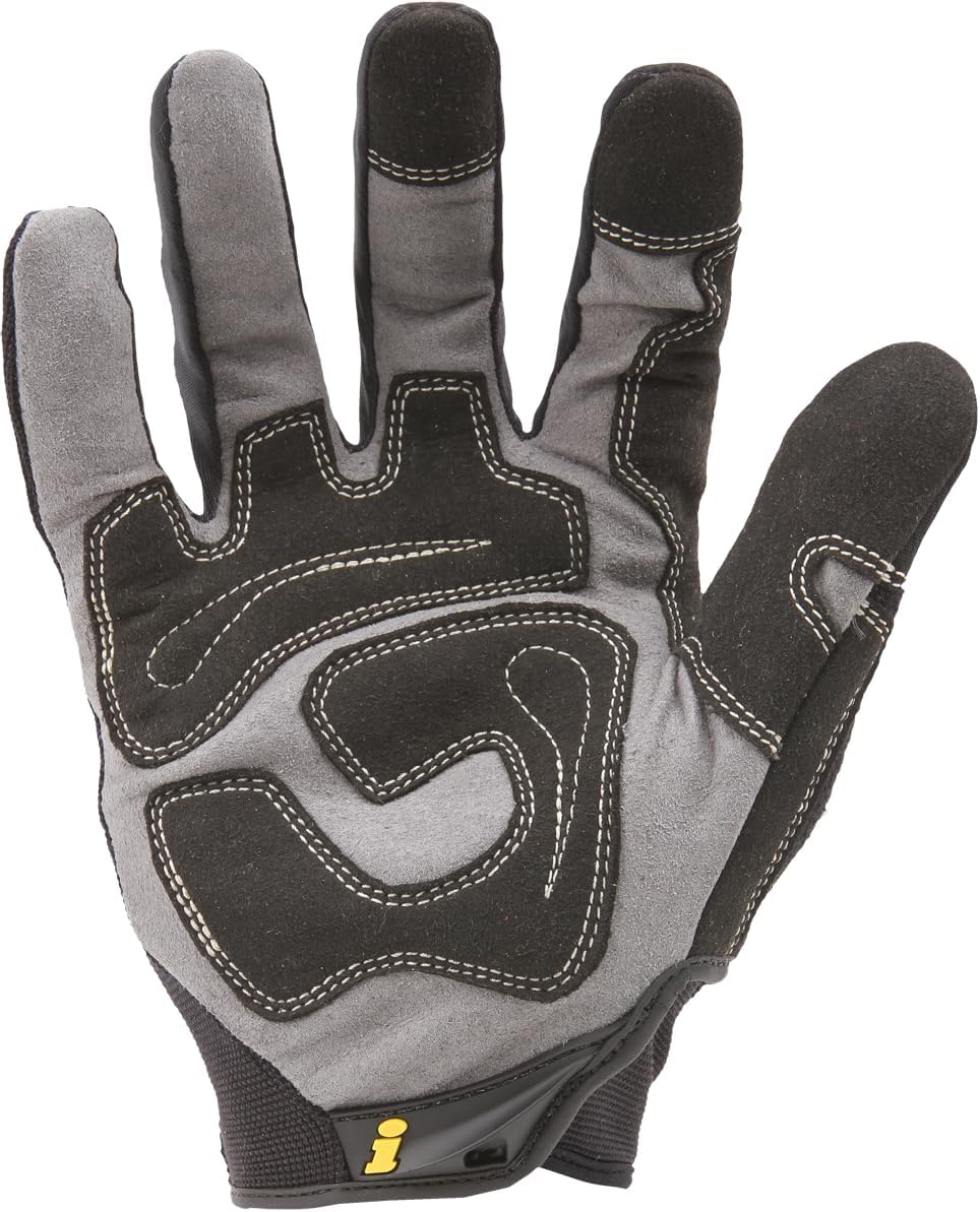 Ironclad General Utility Work Gloves GUG, All-Purpose, Performance Fit, Durable, Machine Washable (1 Pair) Black