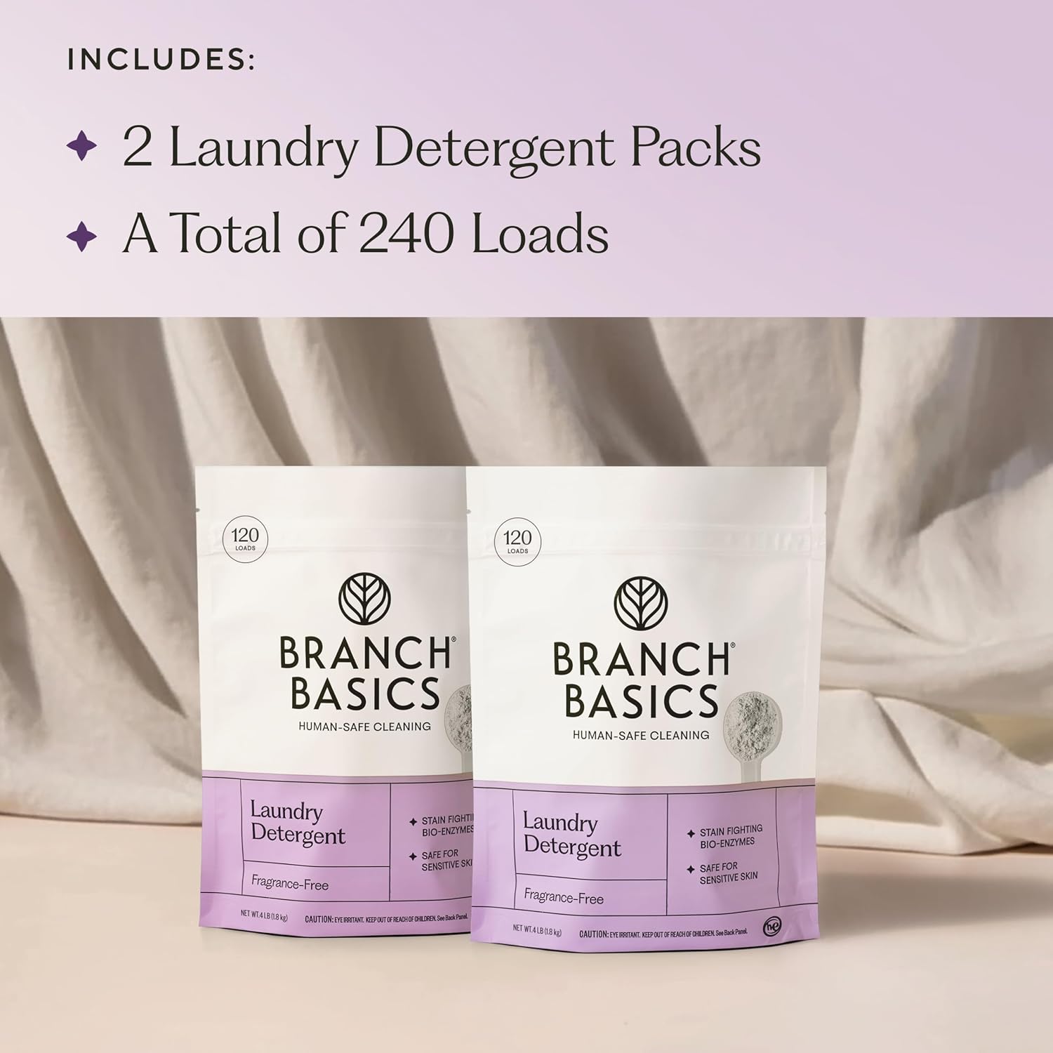 Branch Basics Laundry Detergent – 2 Pack (4lbs each) | Fragrance-Free