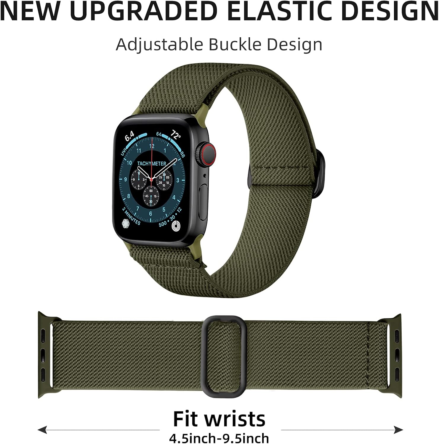 DaQin 3 Pack Stretchy Solo Loop Compatible with Apple Watch Bands Men Women