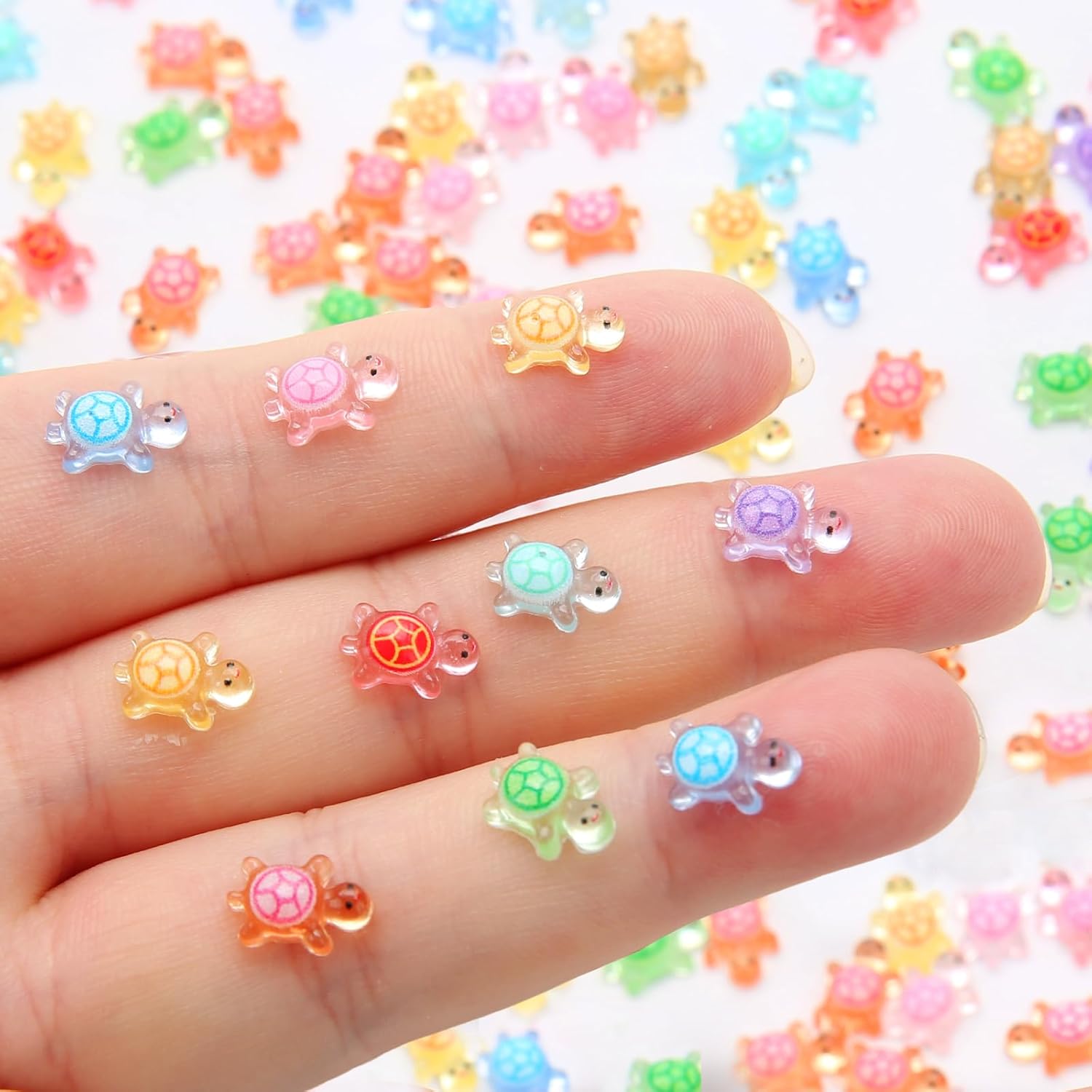 200 Pcs Mini Resin Turtles Glow in the Dark Sea Animals for Dollhouse Decor
