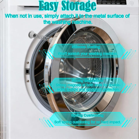 2pcs Front Load Washer Magnetic Door Prop with 4 Adhesive Metal Disks, Magnet Washing Machine Stopper Clip Door Holder Opener Keep Laundry Doors Open for Peculiar Smell Accessories