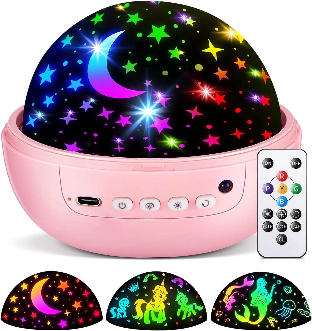 Star Projector for Kids, 3 Films+93 Colors Kids Projector Night Light