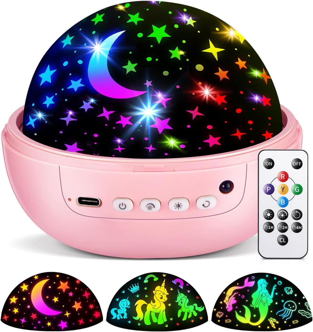 Star Projector for Kids, 3 Films+93 Colors Kids Projector Night Light