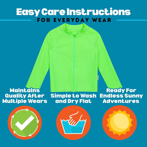 SwimZip UPF 50+ Long Sleeve Rash Guard for Boys' and Girls' - Baby, Toddler, Kids