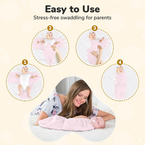 Organic Cotton Baby Swaddle Blanket, Newborn Swaddle Sack, Swaddler 7-14 lb