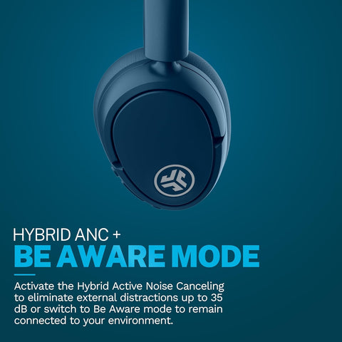 JLab JBuds Lux ANC, Over Ear Headphones, Active Noise Cancelling, Bluetooth, Limited Edition Navy