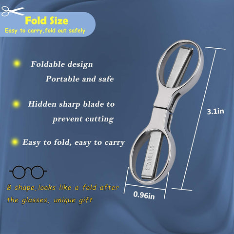 Friker Folding Scissors,Portable Telescopic Cutter Pocket Badge Scissors
