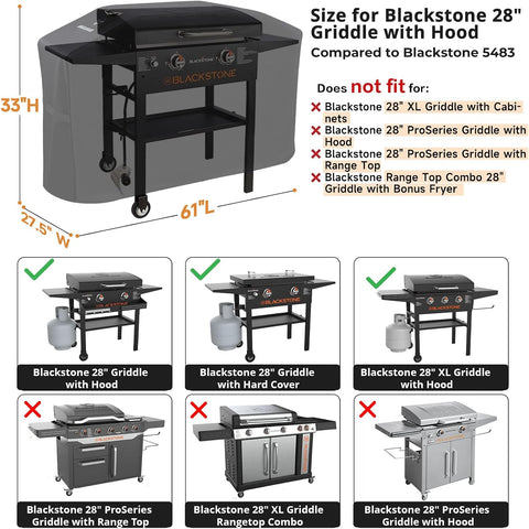 Griddle Cover for Blackstone 28 in Griddle with Hood 5483,1000D Heavy Duty