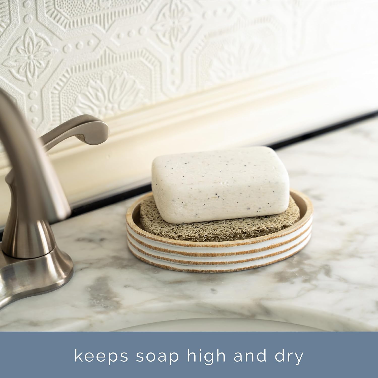 S&T INC. Bar Soap Holder, 4 Pack, 2.9" x 4.4", Cream
