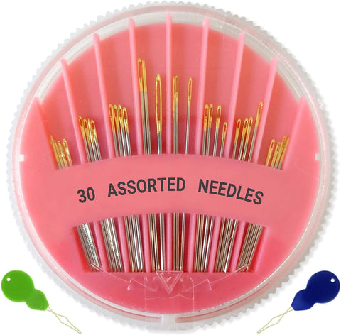 30 Pack Premium Hand Sewing Needles, 6 Sizes Assorted Sewing Needles