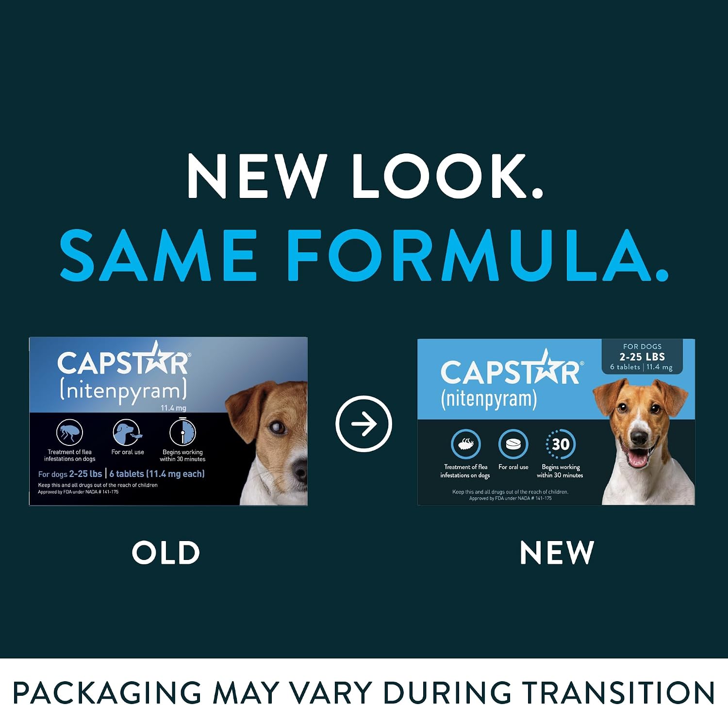 Capstar (Nitenpyram) Fast-Acting Oral Flea Treatment for Dogs 2-25 Lbs, Vet-Recommended Medication Tablets, Flea Tablets for Dogs Start Killing in 30 Minutes, 6 Doses