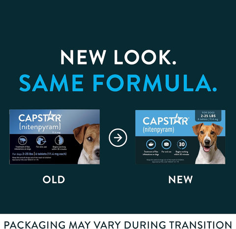 Capstar (Nitenpyram) Fast-Acting Oral Flea Treatment for Dogs 2-25 Lbs, Vet-Recommended Medication Tablets, Flea Tablets for Dogs Start Killing in 30 Minutes, 6 Doses