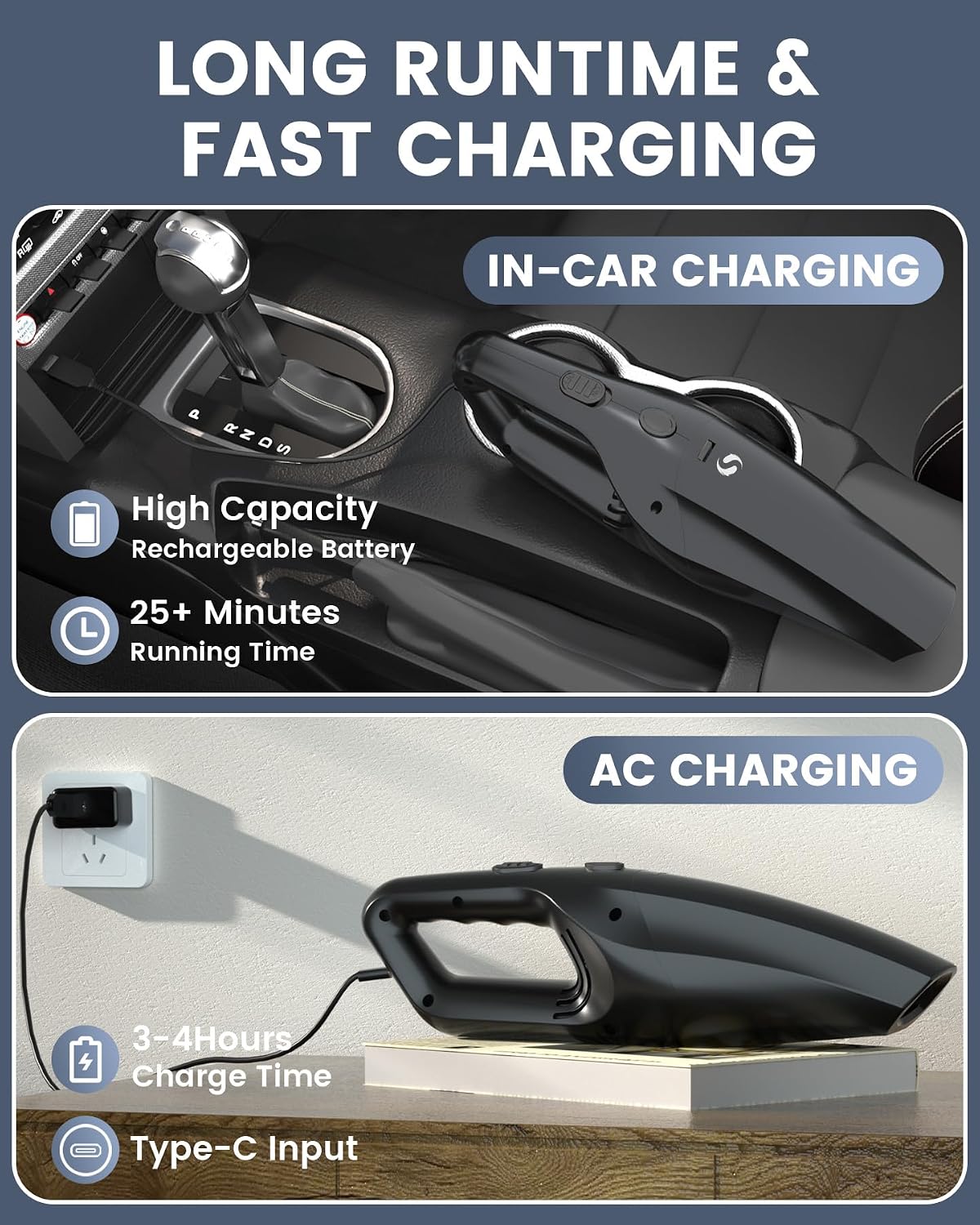 Handheld Vacuum Cordless, Portable Mini Car Vacuum