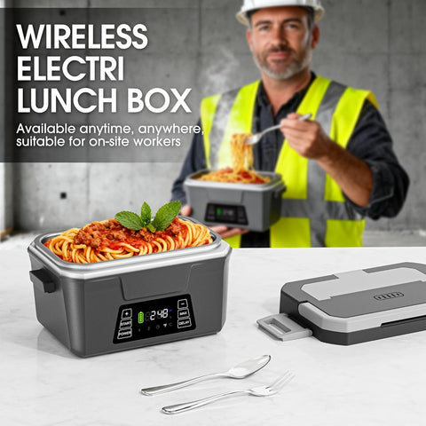 Herrfilk Cordless Electric Lunch Box for Adults with APP Control, 1.2L Portable Heated Lunch Box Battery Powered with Automatic Heating, Self-Heating Food Warmer for Work, 248°F Max, Leak Resistant