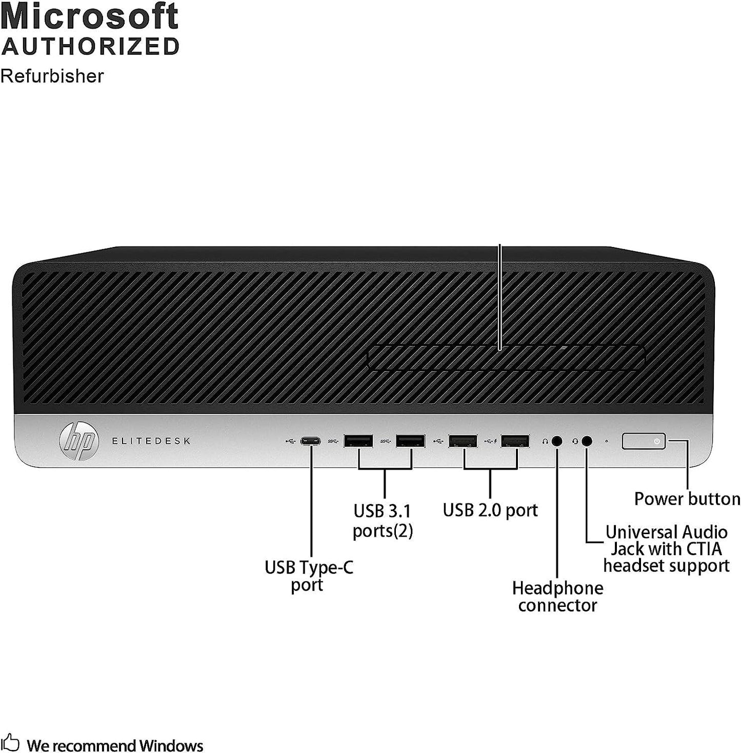 HP Elitedesk 800 G3 SFF PC Desktop Computer w/ 21.5" FHD Monitor All in One Set, Core i5-6500 Up to 3.6 GHz, 8GB RAM, 256GB SSD, WiFi, BT, USB 3.0, Windows 10 Pro (Renewed)