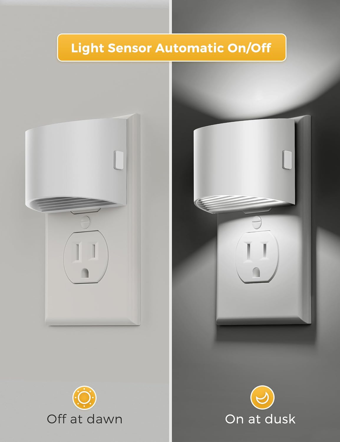 L LOHAS LED Night Lights Plug into Wall, Dimmable Night Light 2 Pack